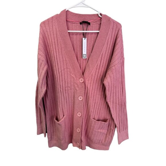 Santuary NWT Women Size S Pink Ribbed Button Long Sleeve Knit‎ Sweater Cardigan - Picture 5 of 12